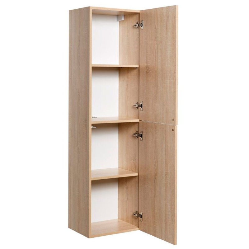 Шкаф-пенал подвесной Art&Max AM-Verona-Push-1500-2A-SC-RS-TS, 40 x 30 x 150 см, с двумя распашными дверцами, светлый дуб