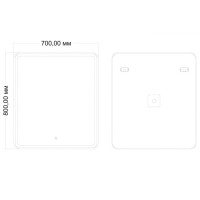 Зеркало Art&Max Vita AM-Vit-700-800-DS-F, 70 х 80 см, с подсветкой