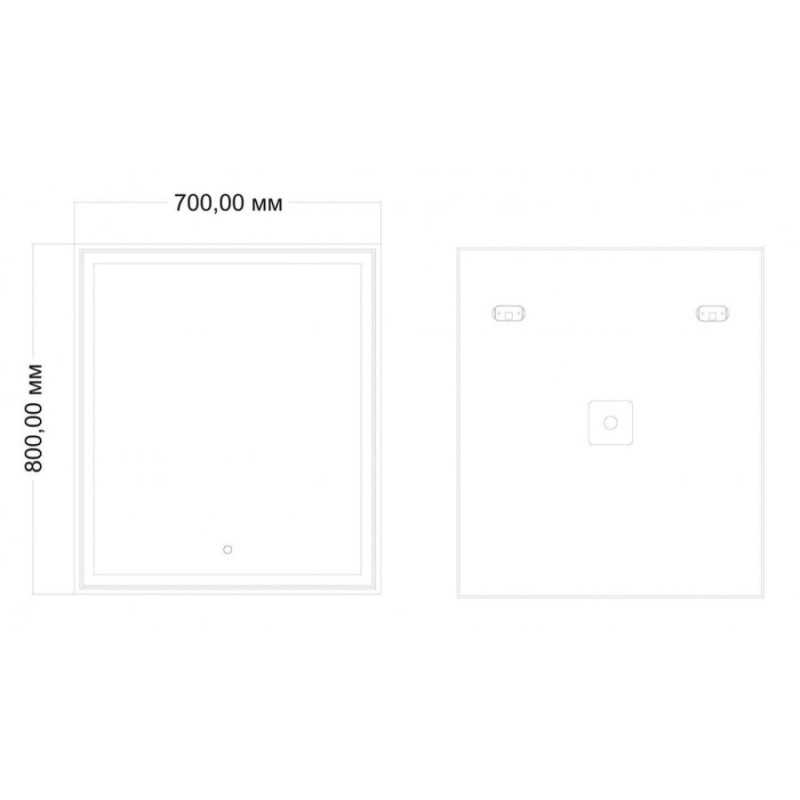 Зеркало Art&Max Zoe AM-Zoe-700-800-DS-F, 70 х 80 см, с подсветкой