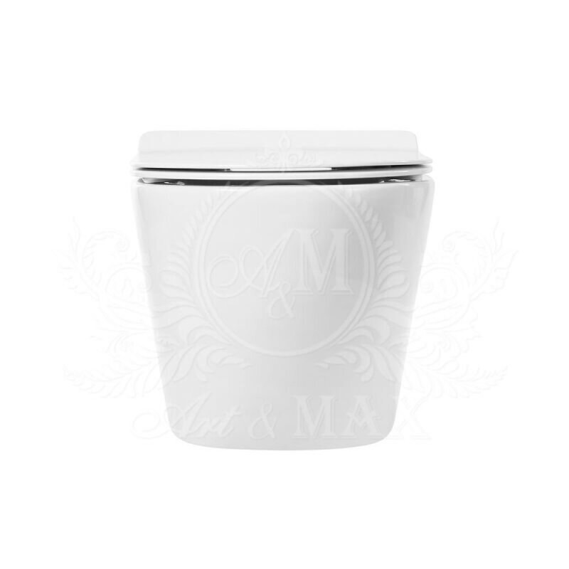 Унитаз подвесной Art&Max Ovale AM011CHR/SC, безободковый, сиденье микролифт, белый
