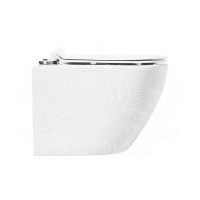 Унитаз подвесной Art&Max Ovale AM011CHR/SC, безободковый, сиденье микролифт, белый