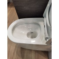Унитаз подвесной Art&Max Verona AM012CHRT/SC, безободковый, с вихревым смывом TORNADO, сиденье микролифт, белый