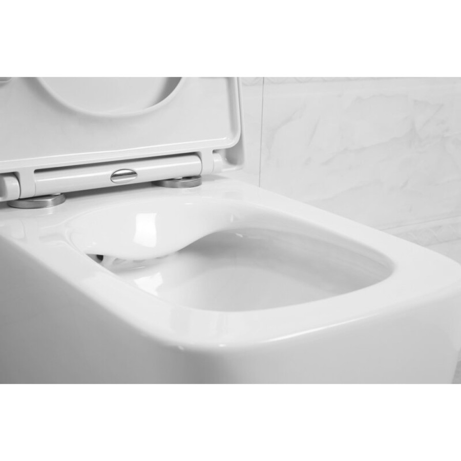 Подвесной безободковый унитаз Art&Max Liberty AM015CHR, белый