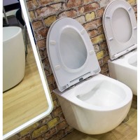 Унитаз подвесной Art&Max Pescara AM016CHR/SC, безободковый, сиденье микролифт, белый