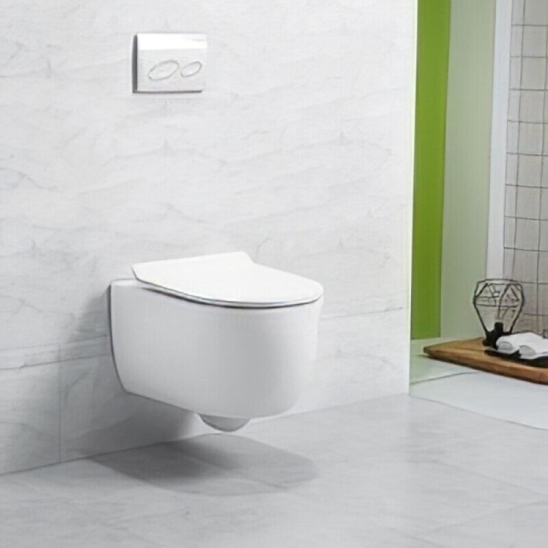 Унитаз подвесной Art&Max Bologna AM211CHR/AM211SC, безободковый, сиденье микролифт, белый