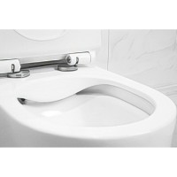 Унитаз подвесной Art&Max Bologna AM211CHR/AM211SC, безободковый, сиденье микролифт, белый