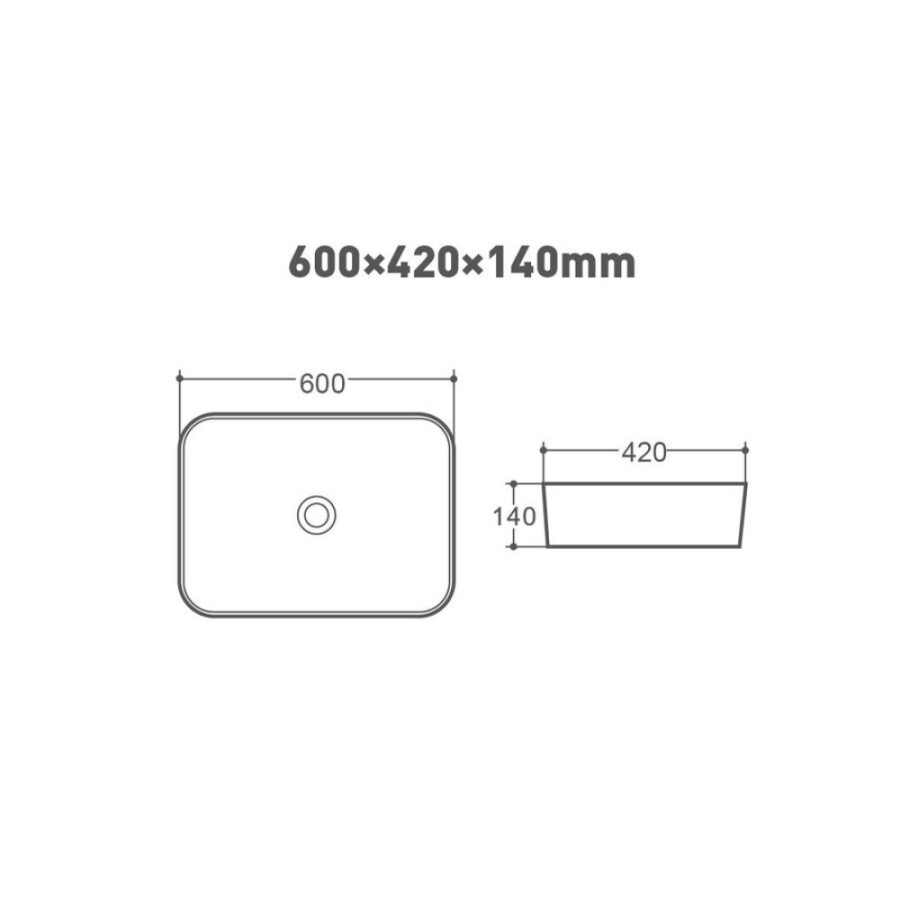 Раковина Art&Max, AM310-T, 60 см, фаянс, цвет белый
