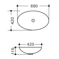 Раковина Art&Max 70 см накладная, белый, AM5273-W