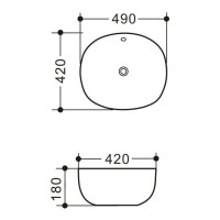 Раковина Art&Max 50 см накладная, белый, AM5306-W
