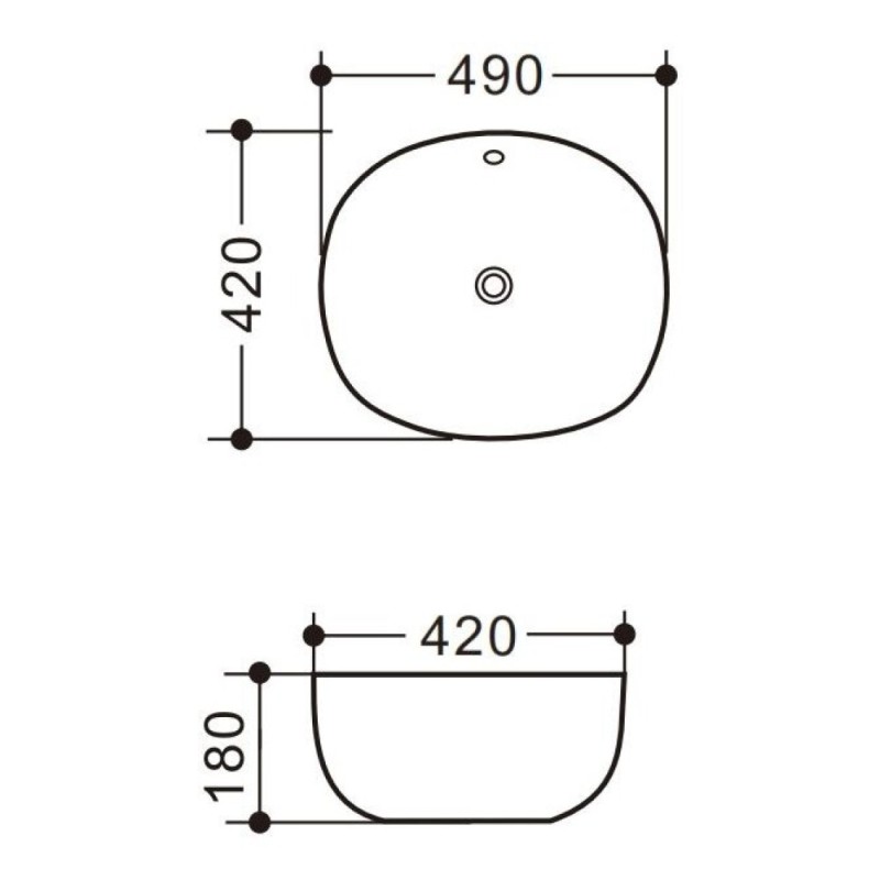 Раковина Art&Max 50 см накладная, белый, AM5306-W