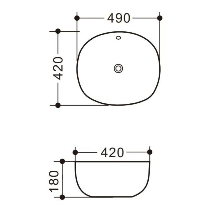 Раковина Art&Max 50 см накладная, белый, AM5306-W
