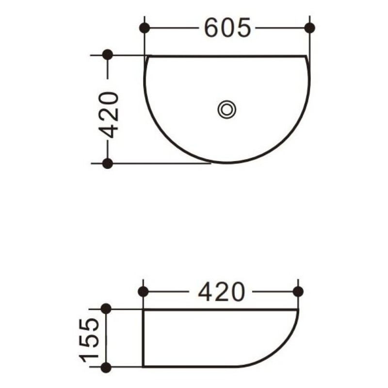 Раковина Art&Max 60 см накладная, белый, AM5405-W