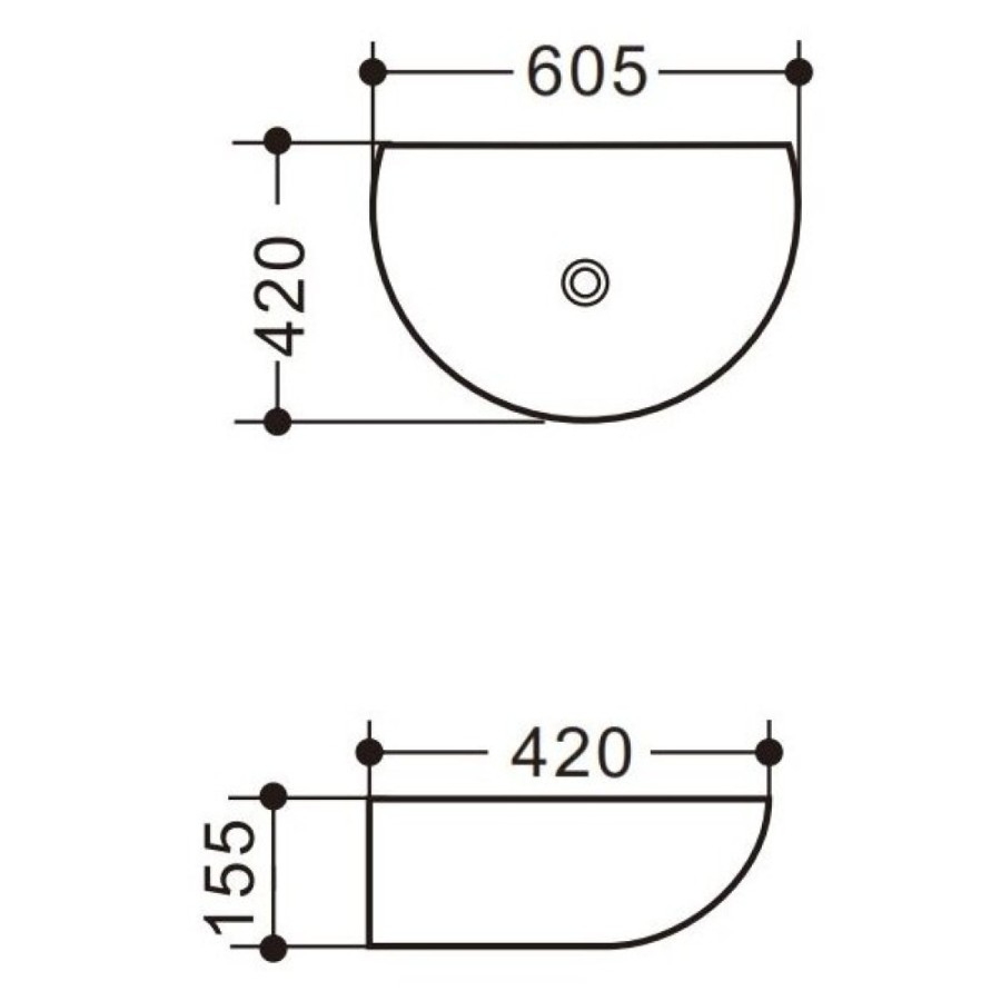 Раковина Art&Max 60 см накладная, белый, AM5405-W