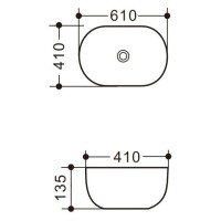 Раковина Art&Max 60 см накладная, белый, AM5415-W