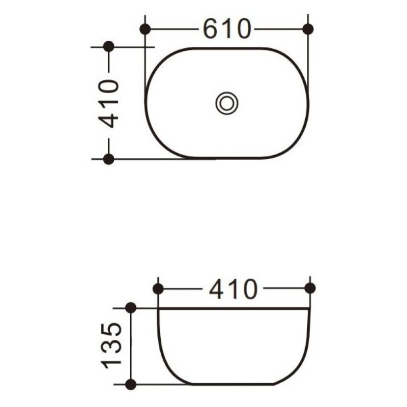 Раковина Art&Max 60 см накладная, белый, AM5415-W
