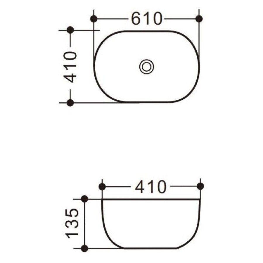 Раковина Art&Max 60 см накладная, белый, AM5415-W