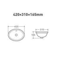 Раковина Art&Max, AM6260, 42 см, фаянс, цвет белый