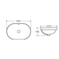 Раковина Art&Max, AM6360, 60 см, фаянс, цвет белый