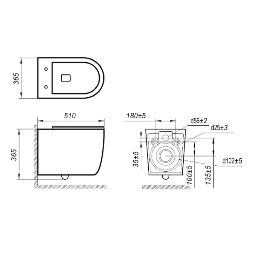Подвесной безободковый унитаз Art&Max Elegant AM9316CHR, белый