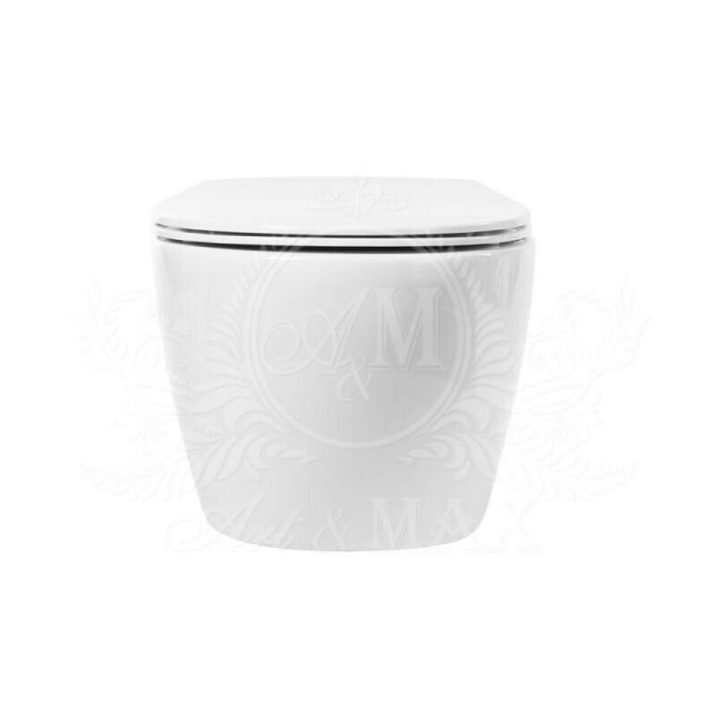 Унитаз подвесной Art&Max Elegant AM9316CHR/SC, безободковый, сиденье микролифт, белый