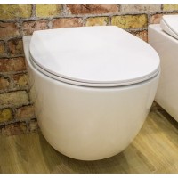 Унитаз подвесной Art&Max Elegant AM9316CHR/SC, безободковый, сиденье микролифт, белый