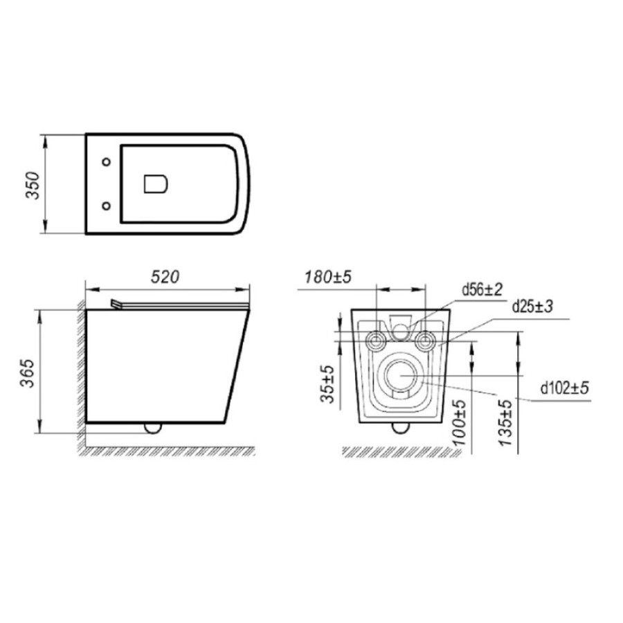 Подвесной безободковый унитаз Art&Max Platino AM9321CHR, белый