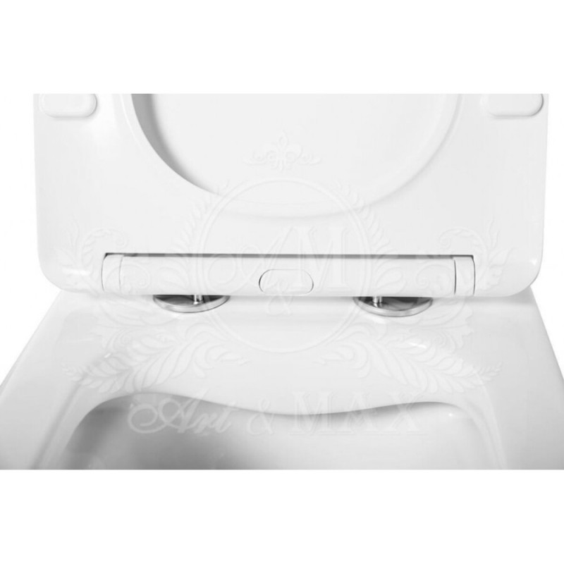 Унитаз подвесной Art&Max Platino AM9321CHR/SC, безободковый, сиденье микролифт, белый