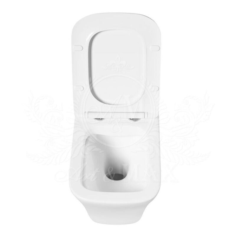 Унитаз подвесной Art&Max Platino AM9321CHR/SC, безободковый, сиденье микролифт, белый