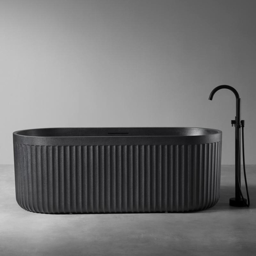 Ванна из искусственного камня Abber Stuttgart AM9925B 170 х 75 см, черная матовая