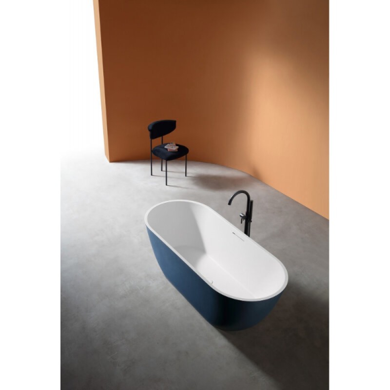 Ванна из искусственного камня Abber Frankfurt AM9941DB, 170 х 75 см, цвет синий матовый