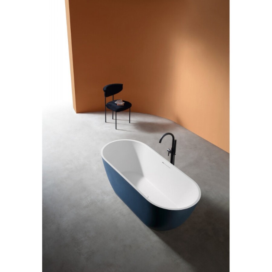 Ванна из искусственного камня Abber Frankfurt AM9941DB, 170 х 75 см, цвет синий матовый