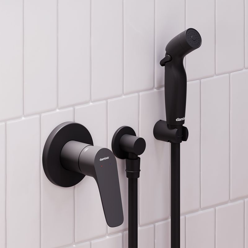 Гигиенический душ со смесителем Damixa Jupiter 777510300 Черный матовый