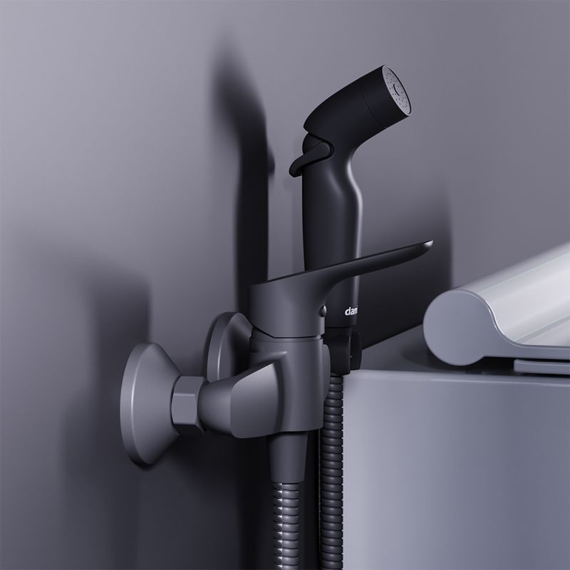 Гигиенический душ со смесителем Damixa Jupiter 778000300 Черный матовый