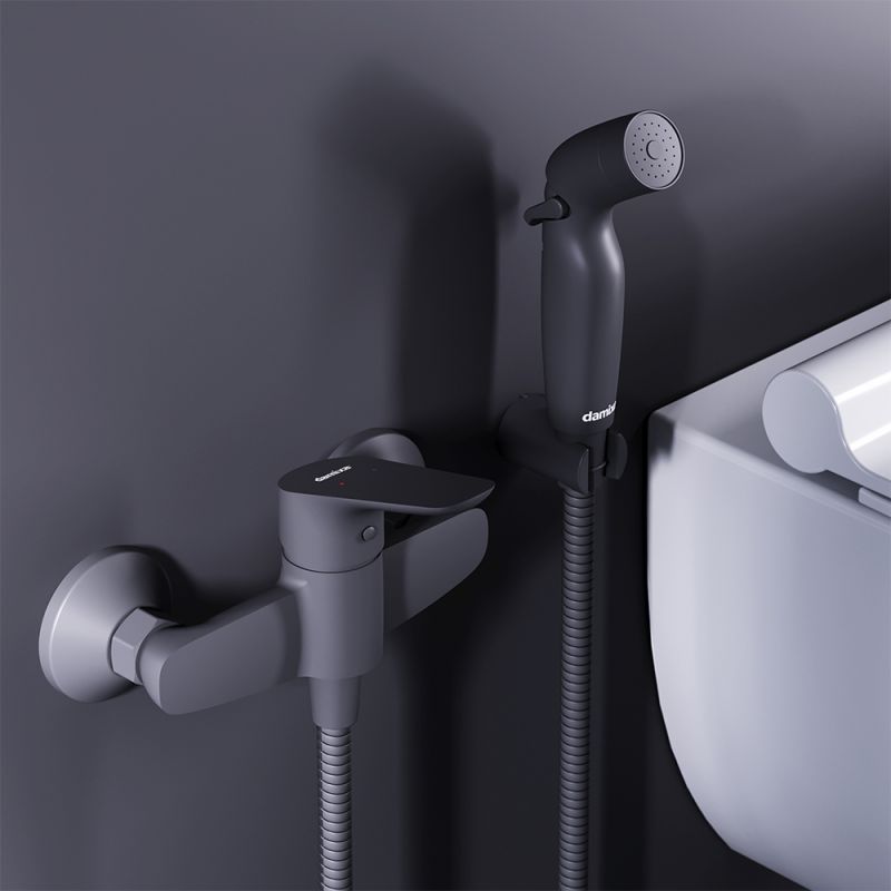 Гигиенический душ со смесителем Damixa Jupiter 778000300 Черный матовый