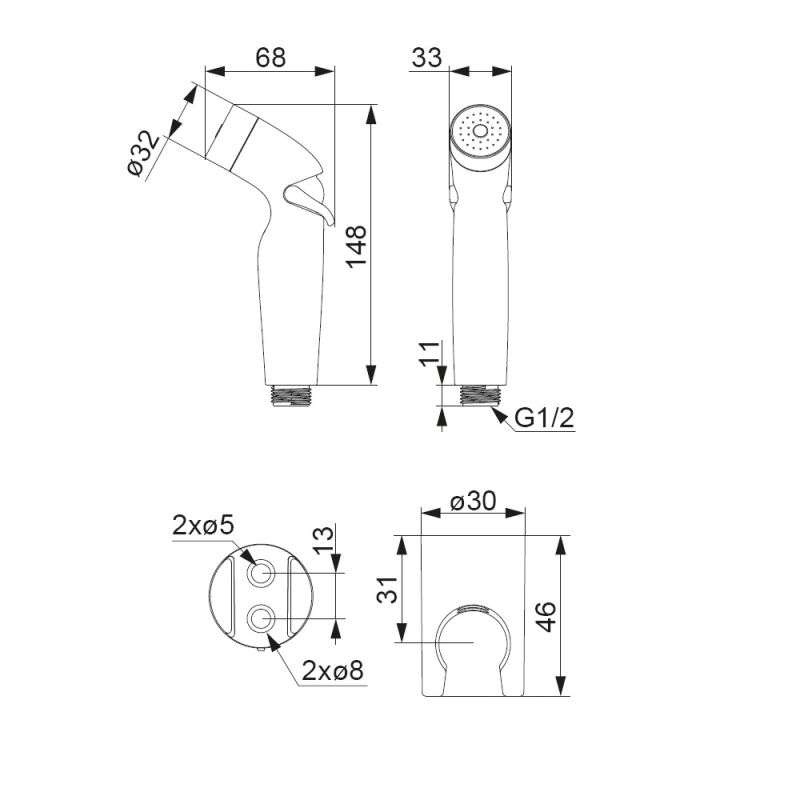 Гигиенический душ Damixa Shower program 760550100 Хром