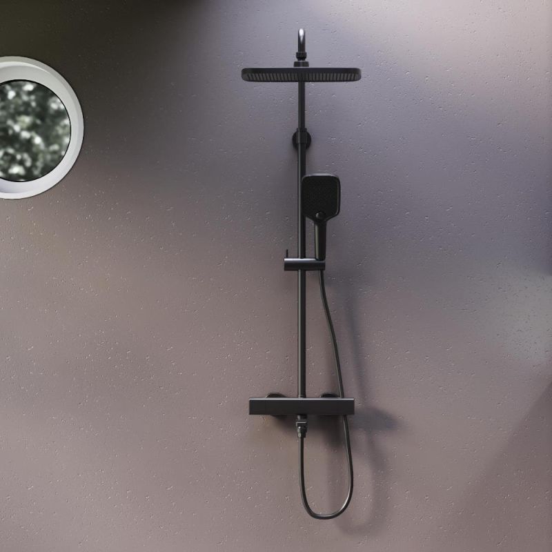 Душевая система Damixa Gala 953810300 с термостатом Черная матовая