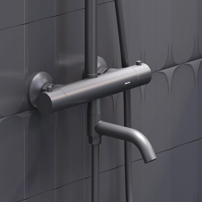 Душевая система Damixa Jupiter 977810300 с термостатом Черная матовая