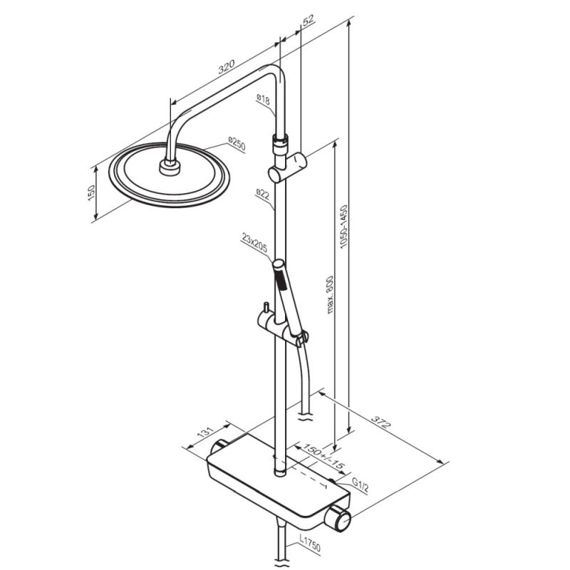 Душевая система Damixa Scandinavian Pure 936750000 с термостатом Хром