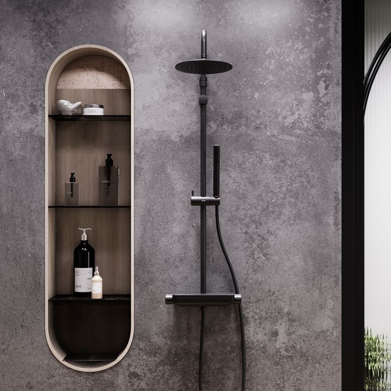 Душевая система Damixa Scandinavian Pure 936780300 Черная матовая