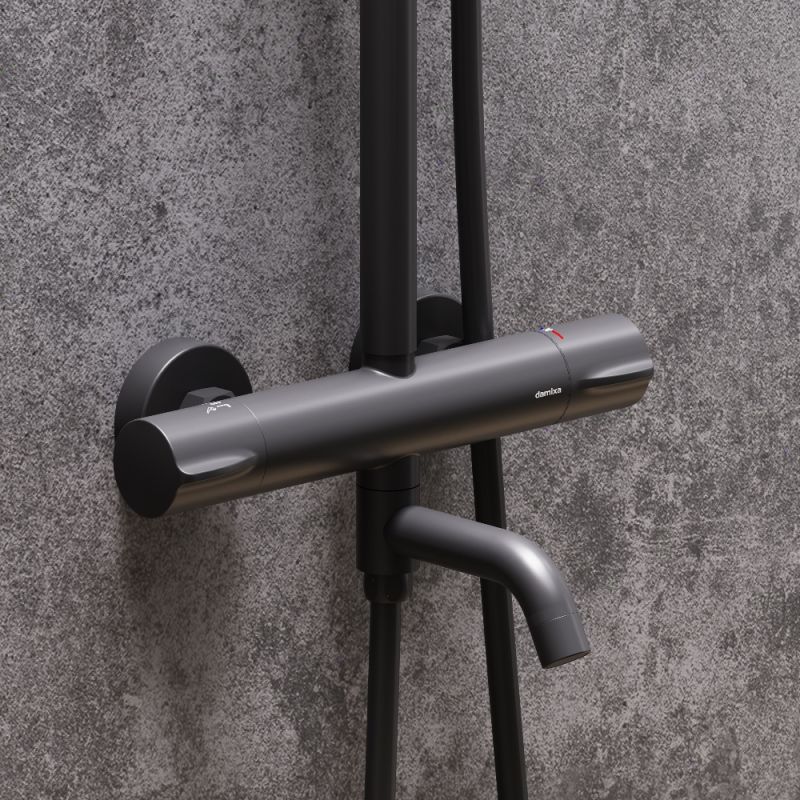 Душевая система Damixa Scandinavian Pure 936810300 с термостатом Черная матовая