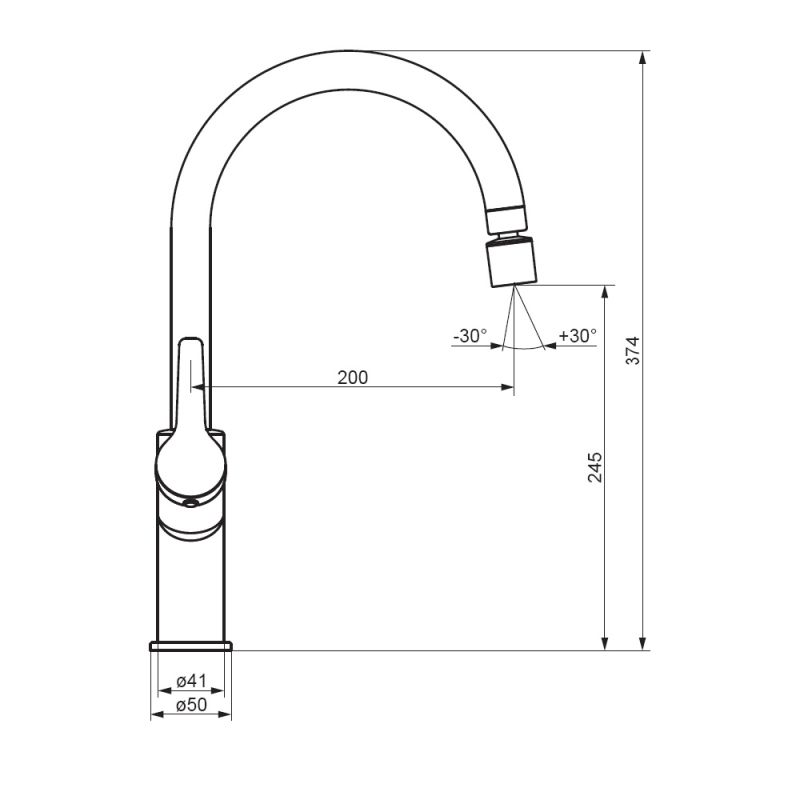 Смеситель для кухни Damixa Eclipse 31072230, черный
