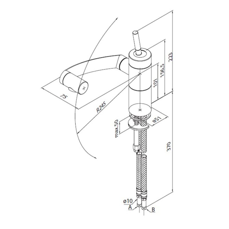 Смеситель для кухни Damixa Arc 290007364, черный