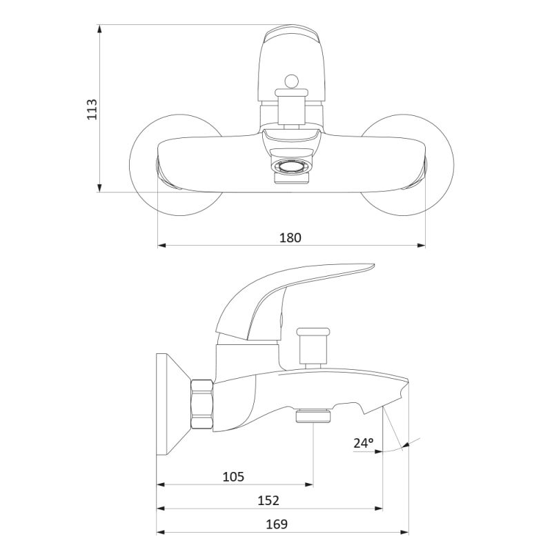 Смеситель для ванны и душа Damixa Eclipse 311000001 Хром