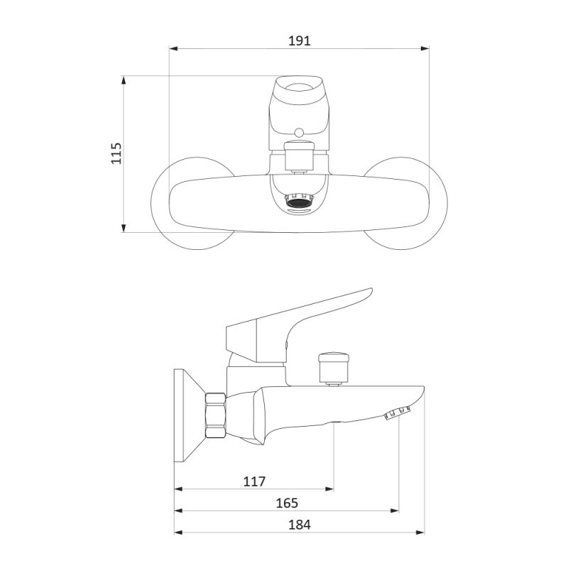 Смеситель для ванны и душа Damixa Jupiter 771000301 Черный матовый