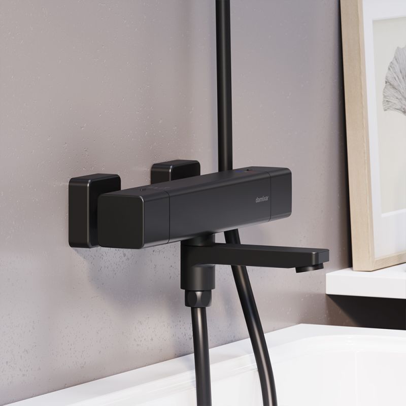 Смеситель для ванны и душа Damixa Gala 533000300 с термостатом Черный матовый