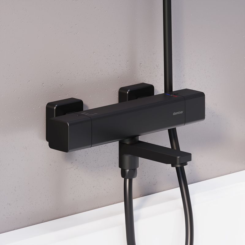 Смеситель для ванны и душа Damixa Gala 533000300 с термостатом Черный матовый