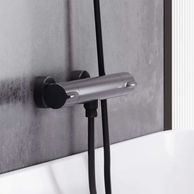 Смеситель для душа Damixa Scandinavian Pure 366000300 с термостатом Черный матовый