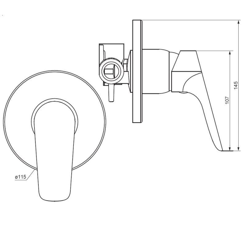 Смеситель для душа Damixa Jupiter 777500300 Черный матовый