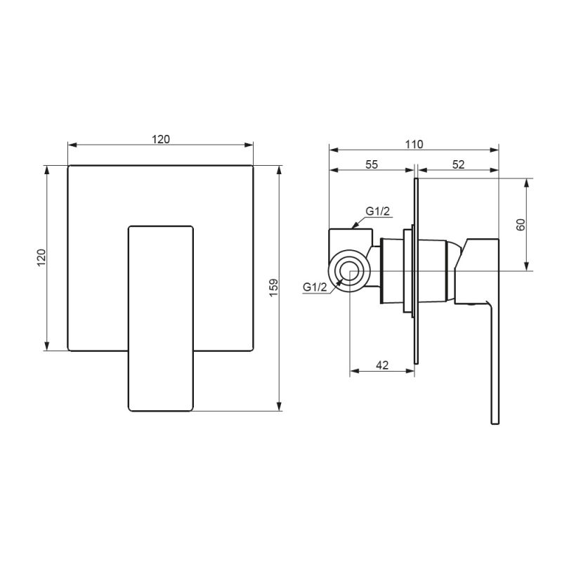 Смеситель для душа Damixa Gala 537500300 Черный матовый