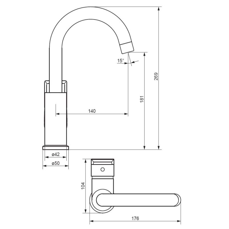 Смеситель для раковины Damixa Apollo 470220300 Черный матовый